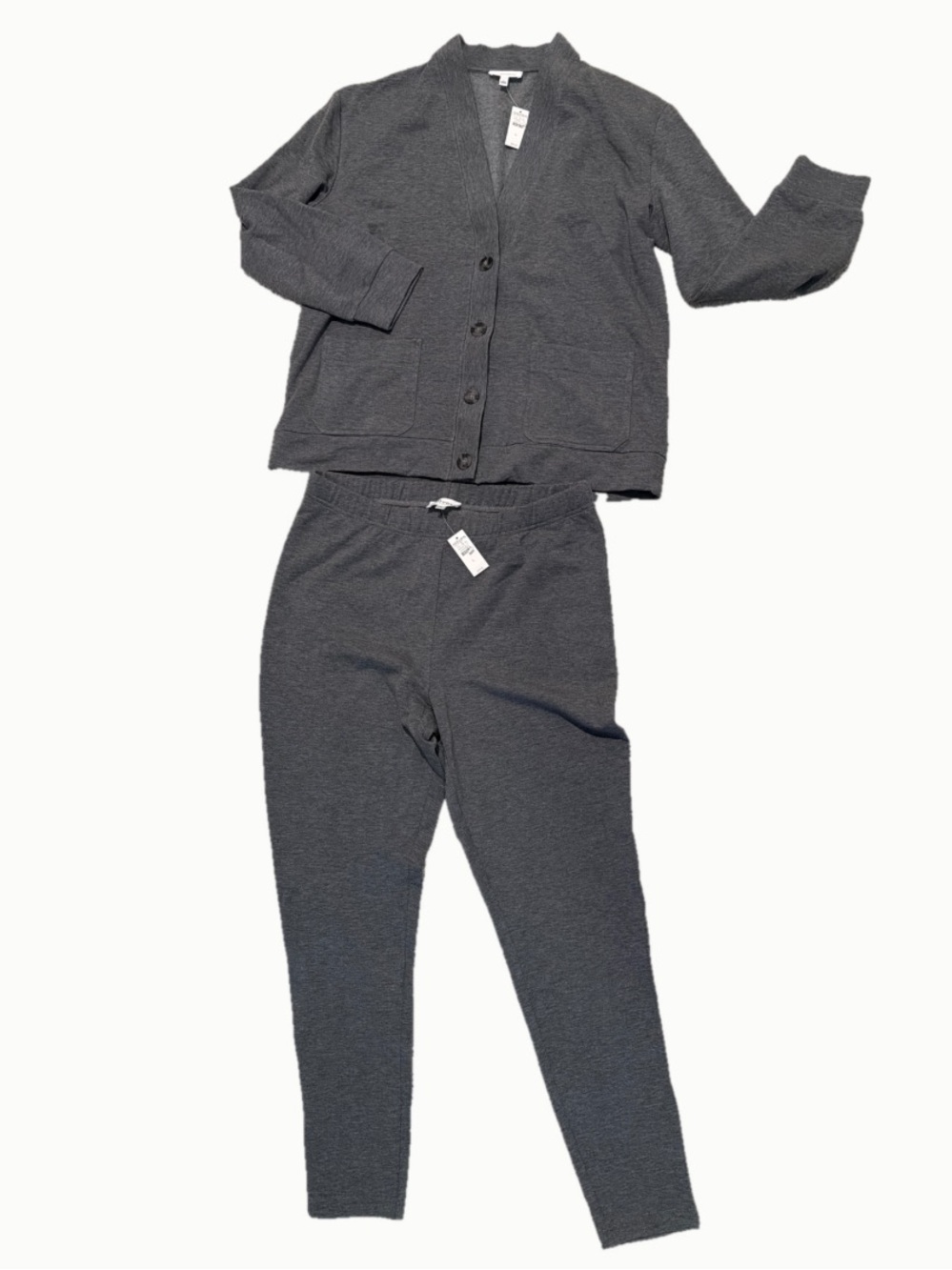 NWT Haven well within grey button down v neck cardigan and matching pants size L